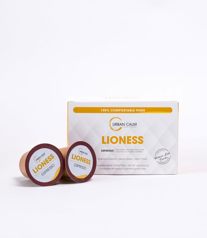 LIONESS ESPRESSO - COMPOSTABLE SINGLE SERVE COFFEE PODS - urbancalmcoffee.ca