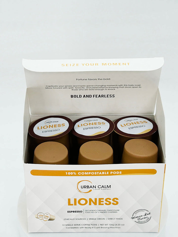 LIONESS ESPRESSO - COMPOSTABLE SINGLE SERVE COFFEE PODS - urbancalmcoffee.ca