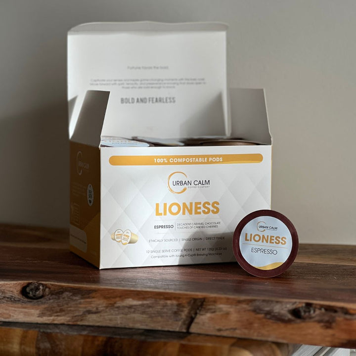 LIONESS ESPRESSO - COMPOSTABLE SINGLE SERVE COFFEE PODS - urbancalmcoffee.ca