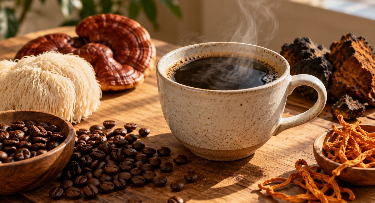 Brewed coffee in a warm still-life setting