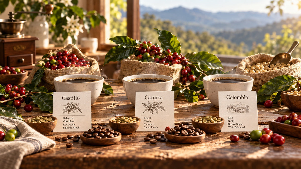 Castillo, Caturra and Colombia coffee varieties