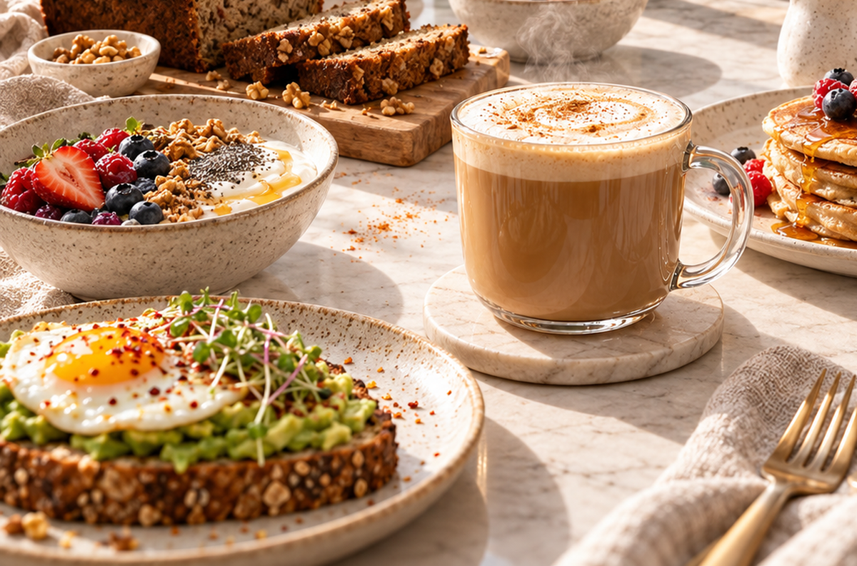 Breakfast pairings with Urban Calm mushroom coffee