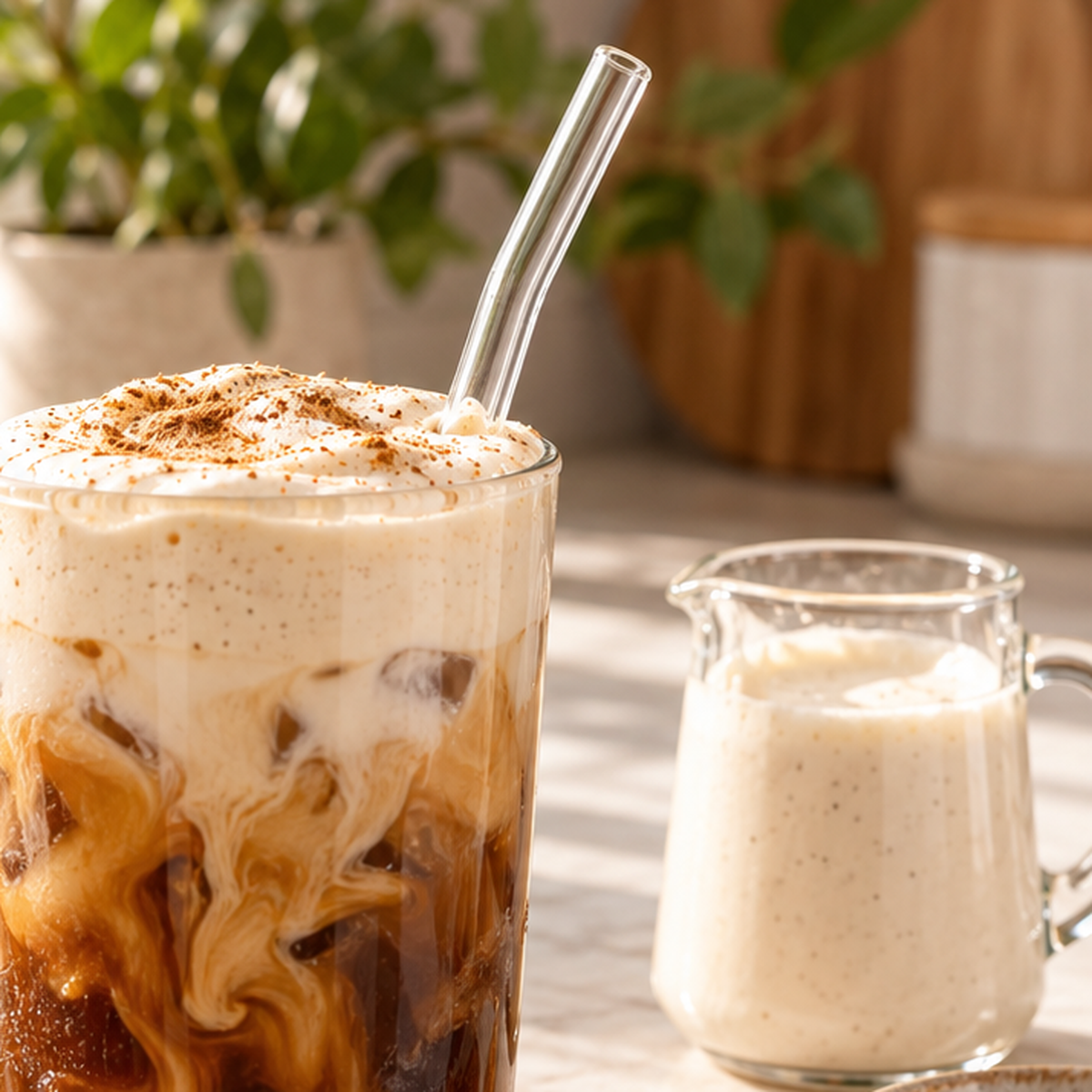 Vanilla cold foam mushroom coffee made with Urban Calm Centered