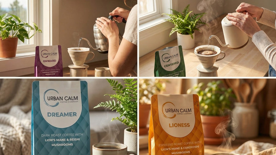 Urban Calm coffee prepared at home for a side-by-side tasting