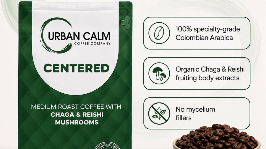 Urban Calm mushroom coffee label details for a practical safety and ingredient guide