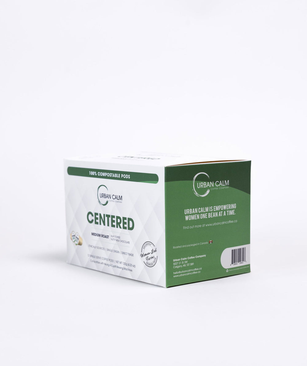CENTERED MEDIUM ROAST COFFEE - COMPOSTABLE SINGLE SERVE COFFEE PODS - urbancalmcoffee.ca