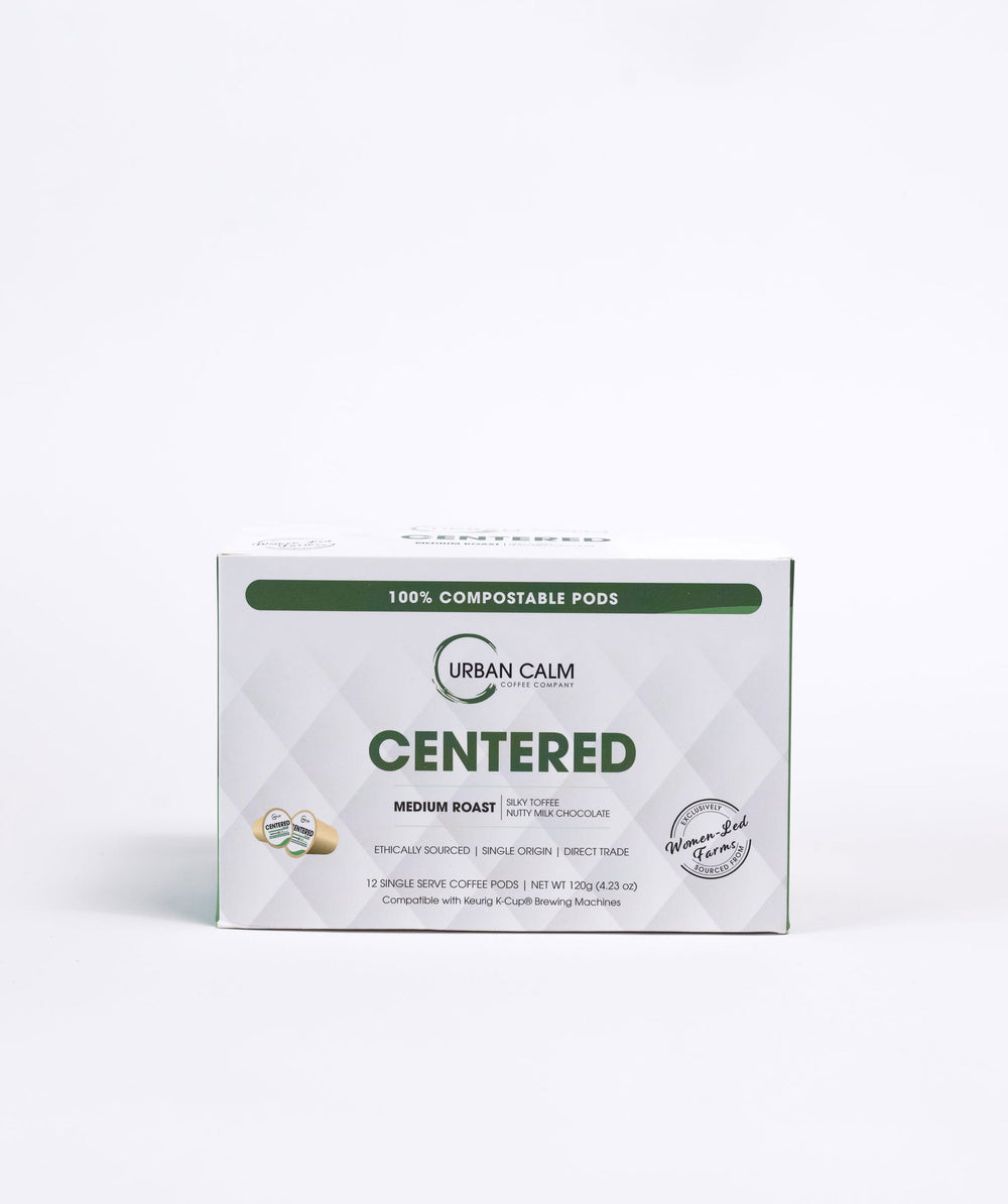 CENTERED MEDIUM ROAST COFFEE - COMPOSTABLE SINGLE SERVE COFFEE PODS (WHOLESALE) - urbancalmcoffee.ca