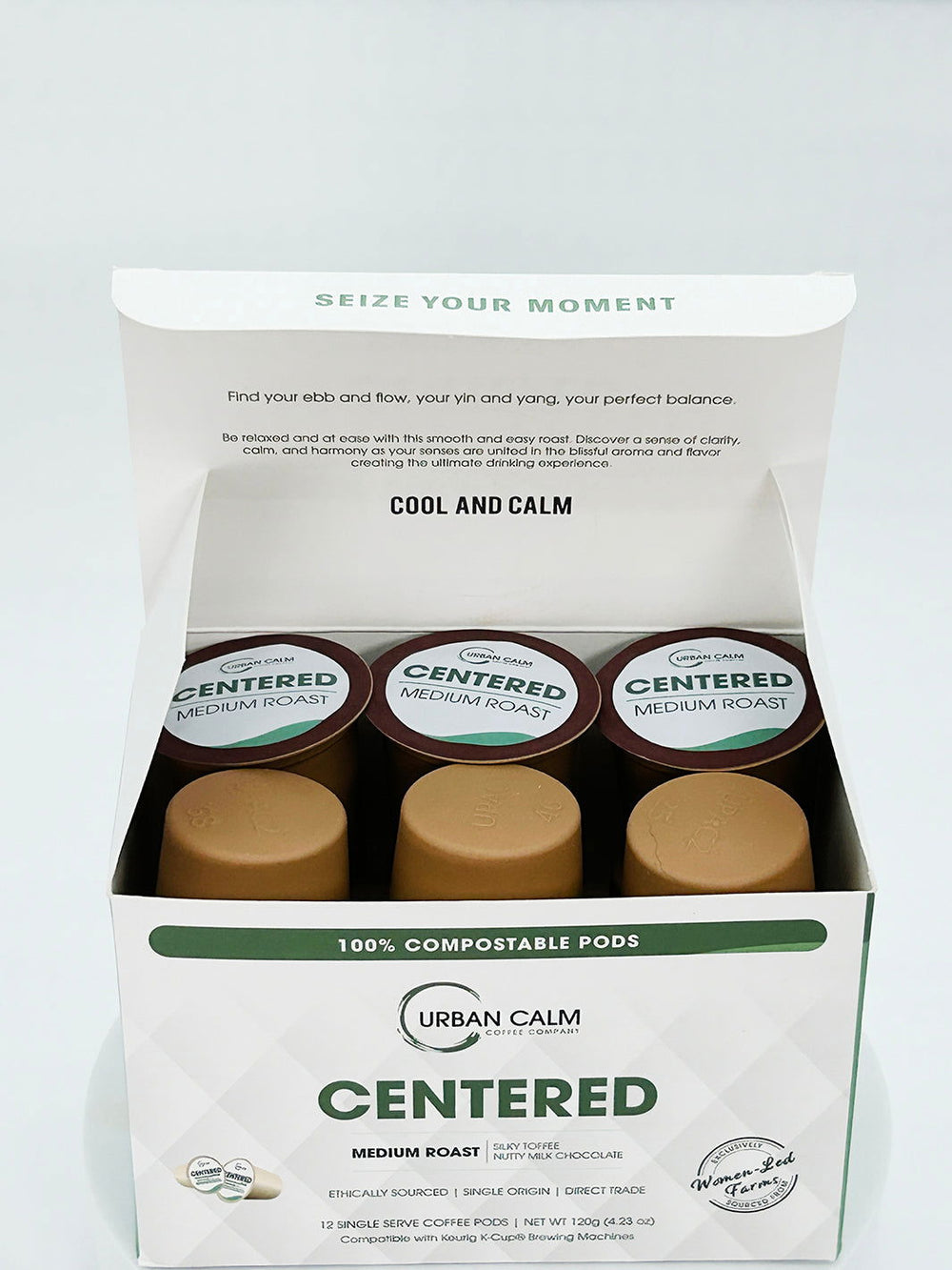 CENTERED MEDIUM ROAST COFFEE - COMPOSTABLE SINGLE SERVE COFFEE PODS mushroom coffee - urbancalmcoffee.ca