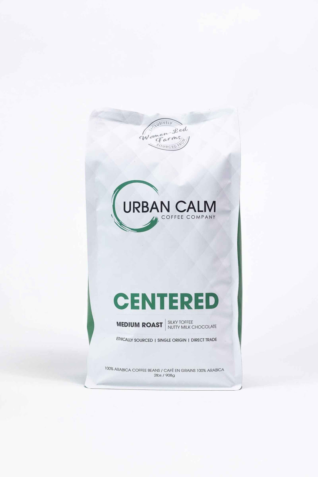 Centered medium roast regular coffee 2 lb whole bean bag