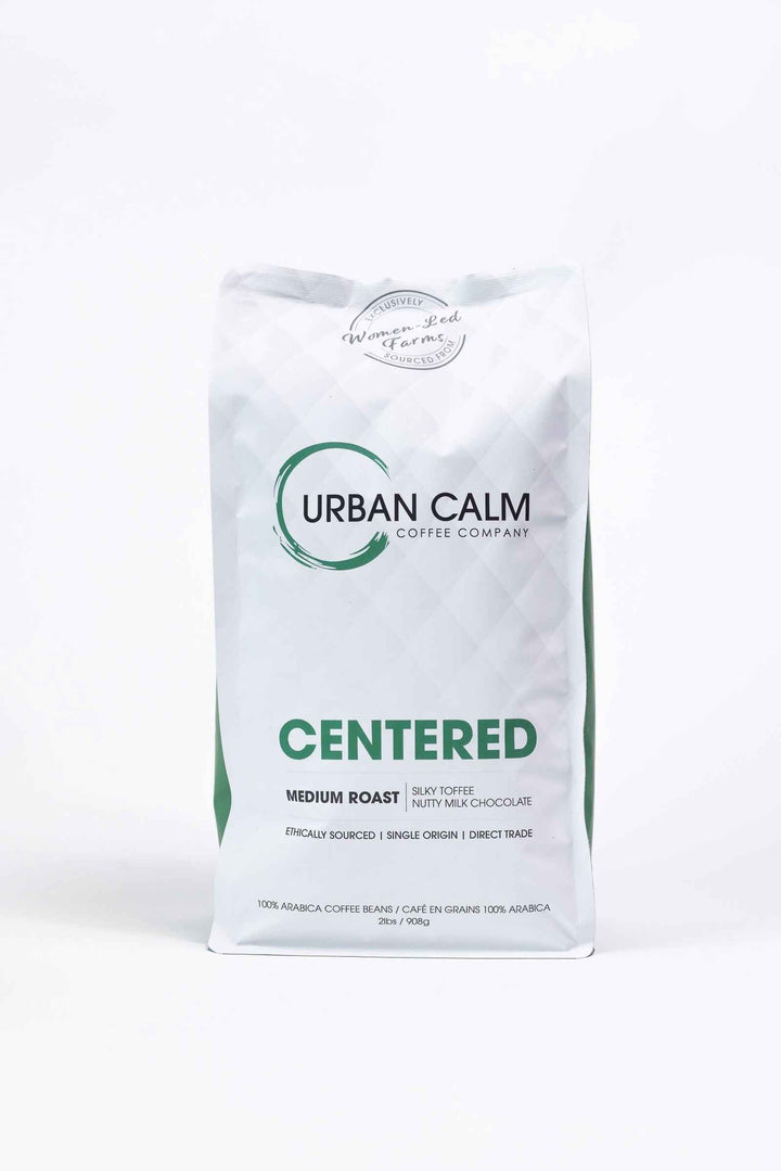 Centered medium roast regular coffee 2 lb whole bean bag