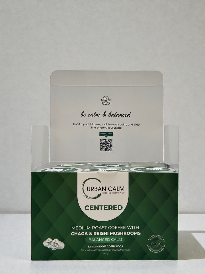 Organic Reishi & Chaga Mushroom Coffee K-Cups | Medium Roast Blend for Balanced Calm & Immune Support