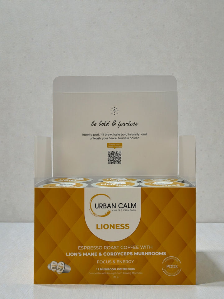 Organic Lion's Mane & Cordyceps Mushroom Coffee K-Cups | Medium Roast Espresso Blend for Mental Focus & Sustained Energy