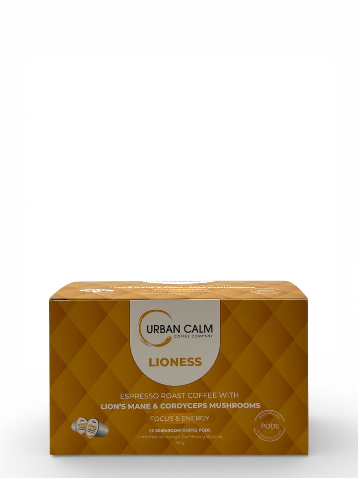 Organic Lion's Mane & Cordyceps Mushroom Coffee K-Cups | Medium Roast Espresso Blend for Mental Focus & Sustained Energy
