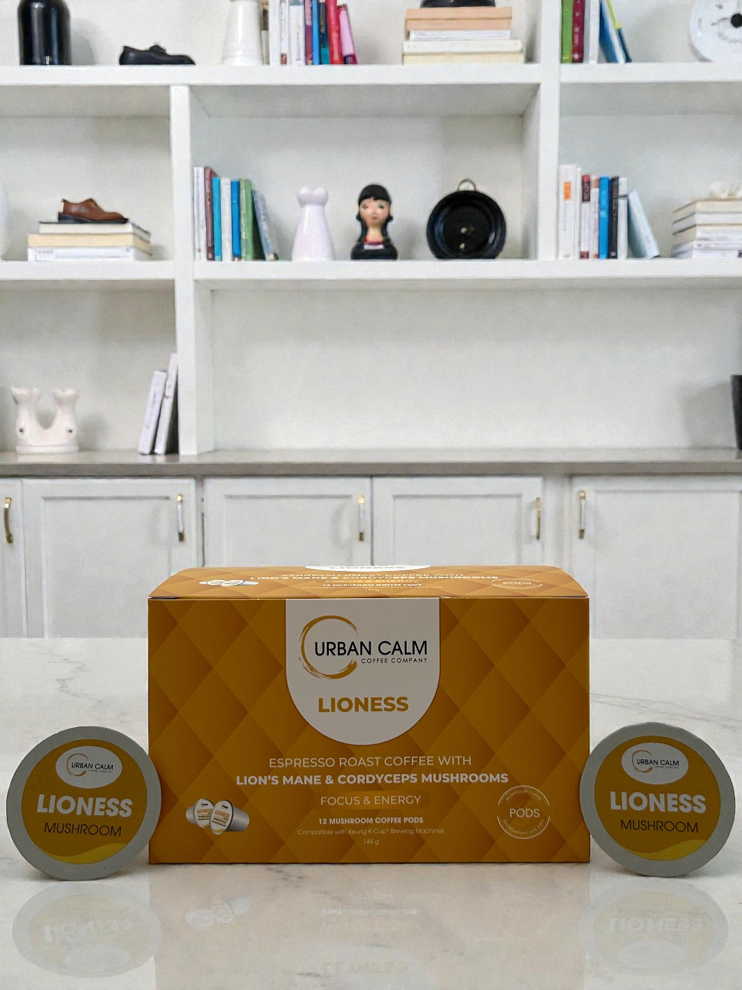 Organic Lion's Mane & Cordyceps Mushroom Coffee K-Cups | Medium Roast Espresso Blend for Mental Focus & Sustained Energy