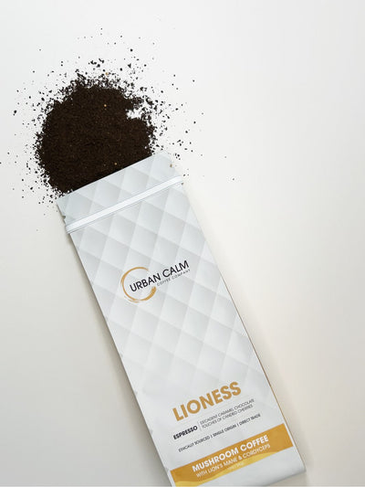 Espresso with Lion's Mane and Cordyceps mushroom extract from local Calgary coffee roaster