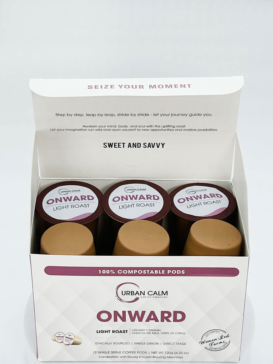 ONWARD LIGHT ROAST COFFEE - COMPOSTABLE SINGLE SERVE COFFEE PODS - urbancalmcoffee.ca