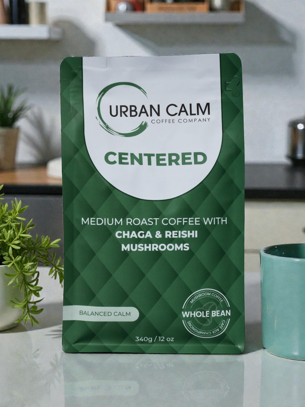 Centered Medium Roast Mushroom Coffee | Chaga & Reishi | Urban Calm Coffee