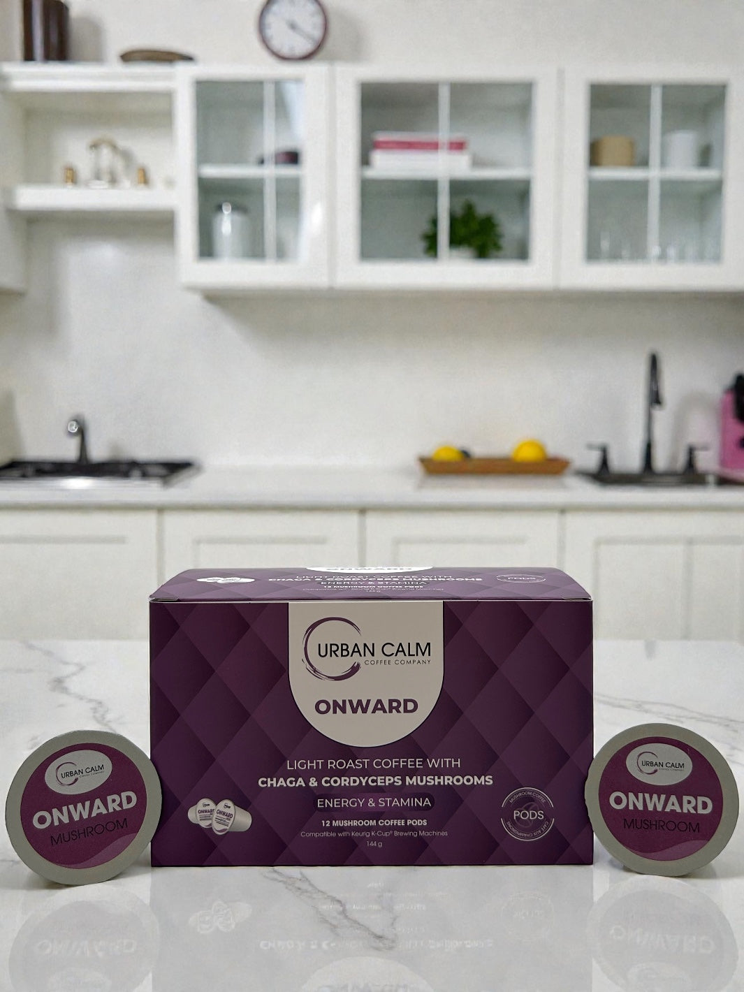 Organic Cordyceps & Chaga Mushroom Coffee K-Cups | Light Roast Blend for Enhanced Energy & Stamina