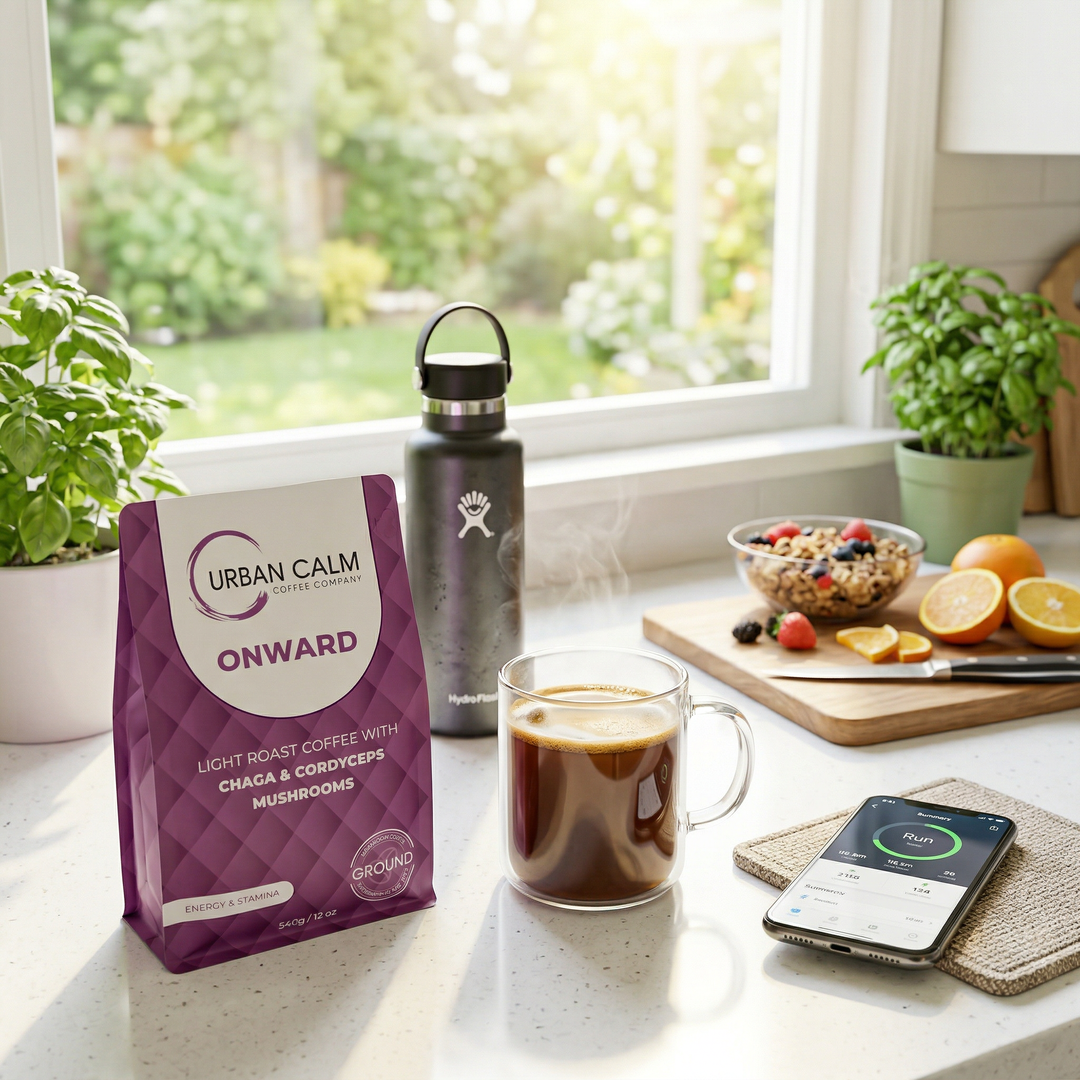 Onward Light Roast Mushroom Coffee | Chaga & Cordyceps | Urban Calm Coffee