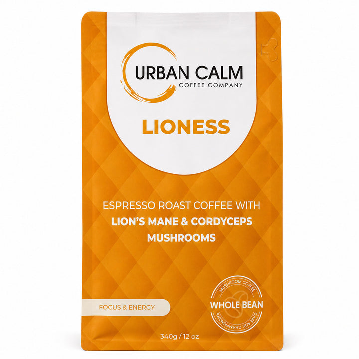 Lioness espresso mushroom coffee whole bean bag