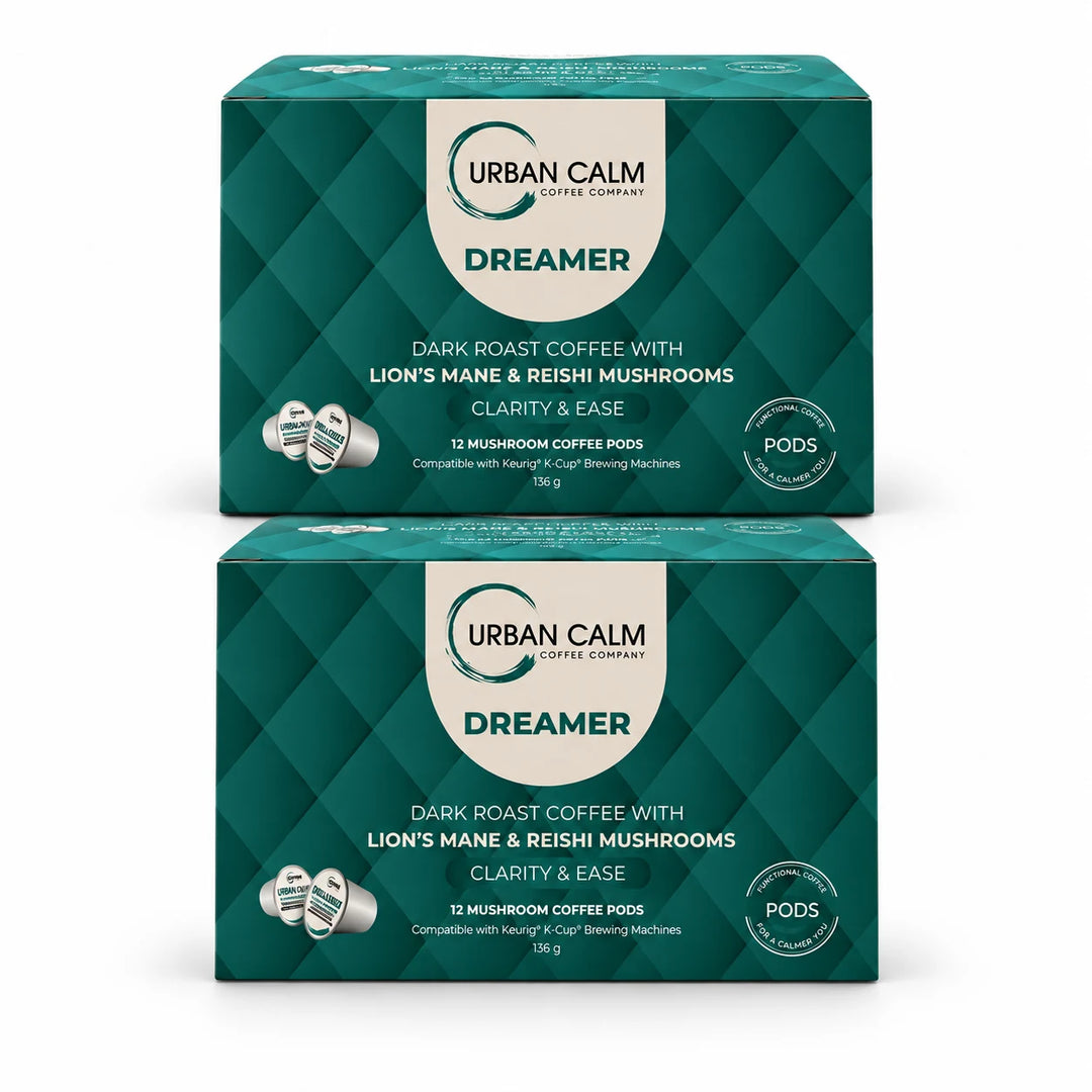 Urban Calm Dreamer mushroom coffee K-Cups, 2 boxes, 24 pods