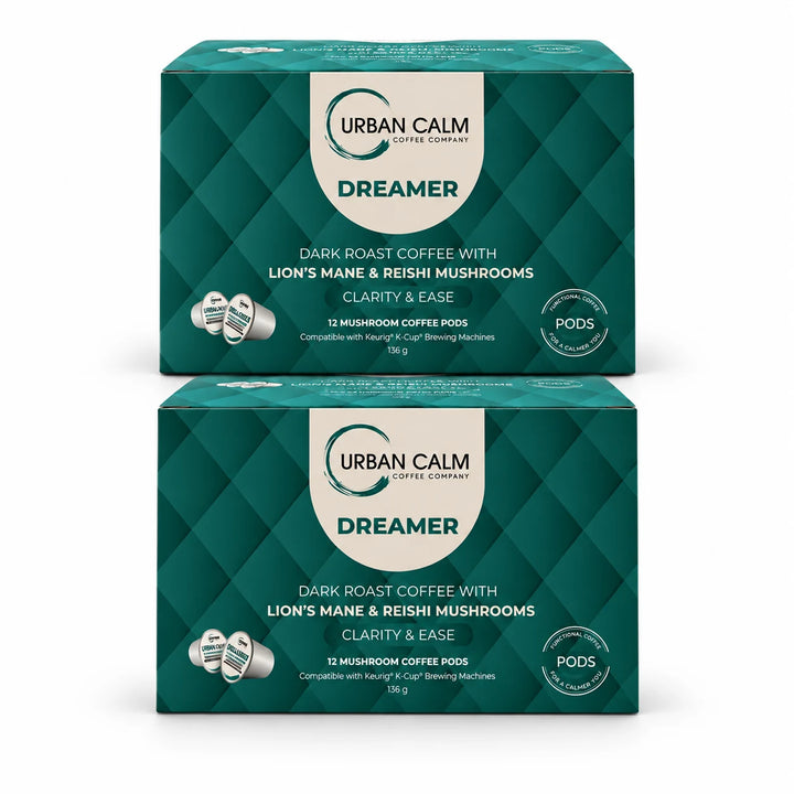 Urban Calm Dreamer mushroom coffee K-Cups, 2 boxes, 24 pods