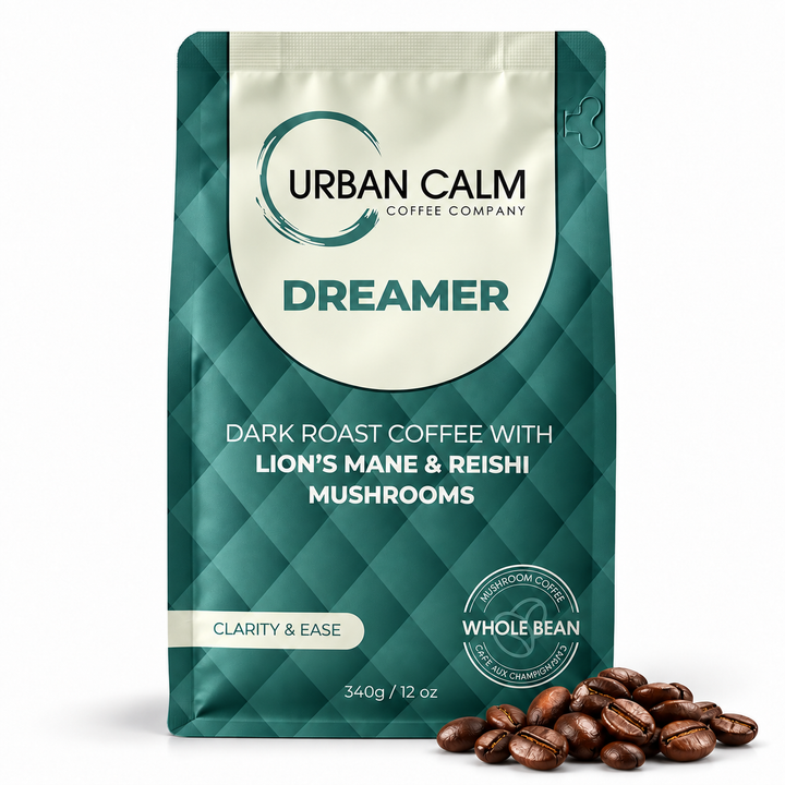 Urban Calm Dreamer dark roast mushroom coffee whole bean 340 g