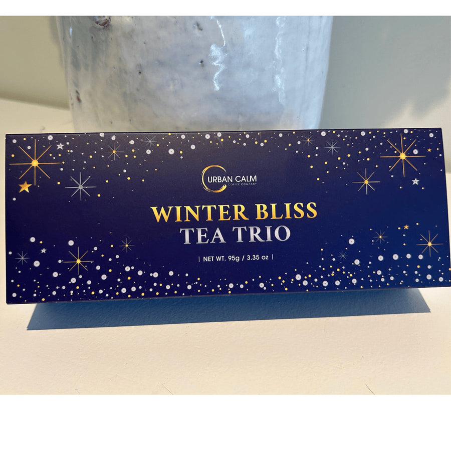 Urban Calm Winter Bliss tea trio gift set with 3 holiday teas